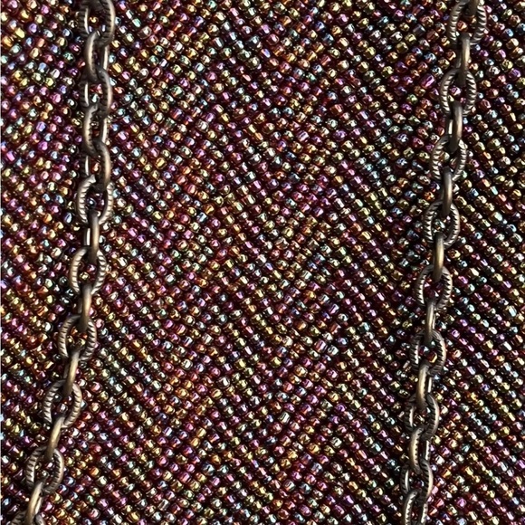 Inge Christopher Purple Rainbow Beaded Jeweled Purse Bag Clutch Vintage 70s 80s